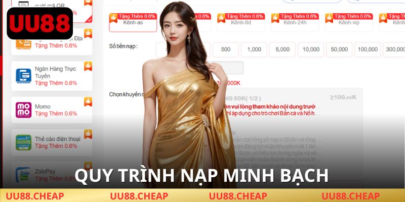 Quy trình nạp tiền UU88